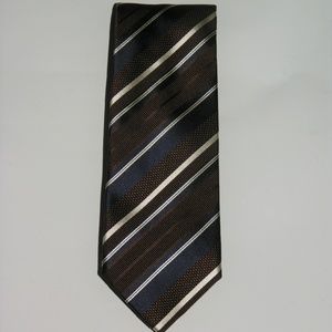 Bigi Silk Classic Width Maroon Blue Striped Repp Tie